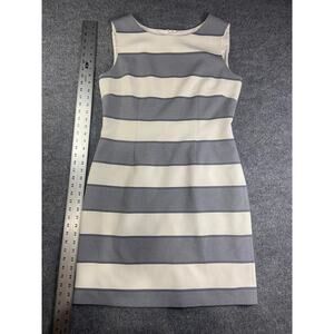 Cremeiux shift dress striped blue & white fully lined Women's Size 14